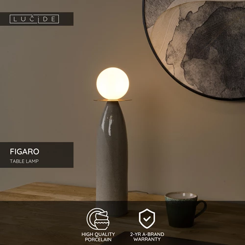 Lucide FIGARO - Table lamp - Ø 12 cm - 1xG9 - Grey - USP